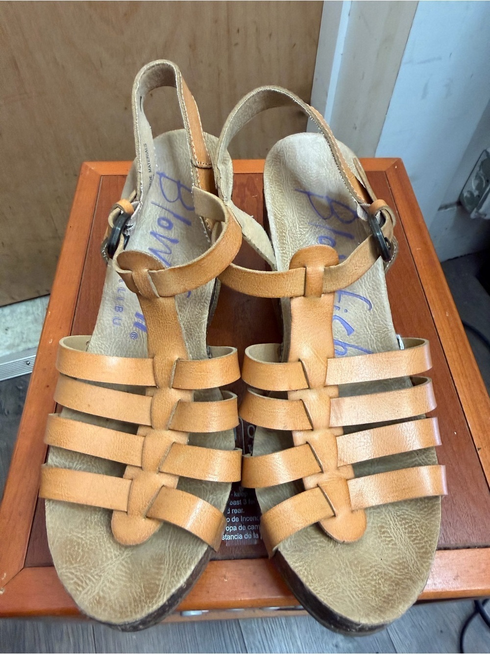 Blowfish Malibu Women’s Fisherman Tan Cork Wedge Sandals - Boho Comfort Size:8.5